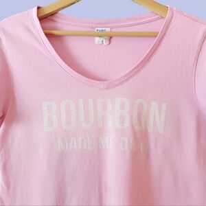 Vintage Light Pink Y2K Bourbon Drinking Party Girl Bimbo Graphic Baby Tee Shirt